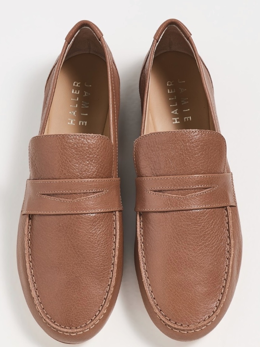 JAMIE HALLER Penny Loafers Greige EU40 ~ US8.5